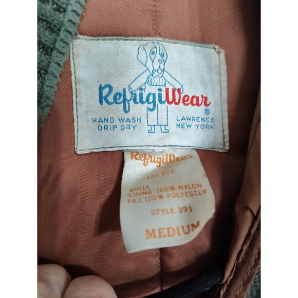 Vintage Refrigiwear Green Insulated Military Style Coat With Detachable Hood - Picture 5 of 11